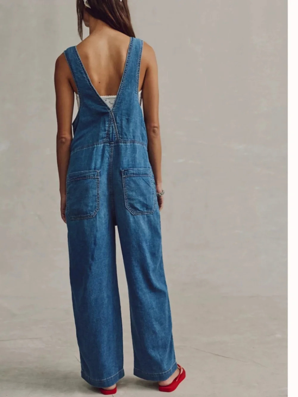 🆕 WE THE FREE JUDE 100% COTTON DENIM ONE PIECE OVERALLS JUMPSUIT - Picture 2 of 16